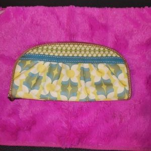 Fossil-Floral print canvas wallet with leather trim